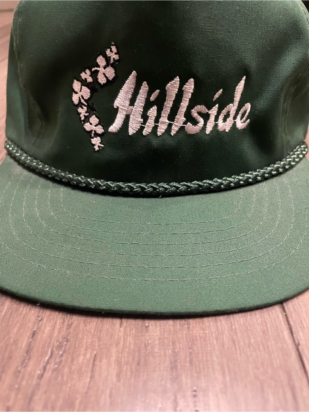 Vintage Hillside Green Strapback Golf Hat Shamrock Rope Cap - Picture 2 of 6